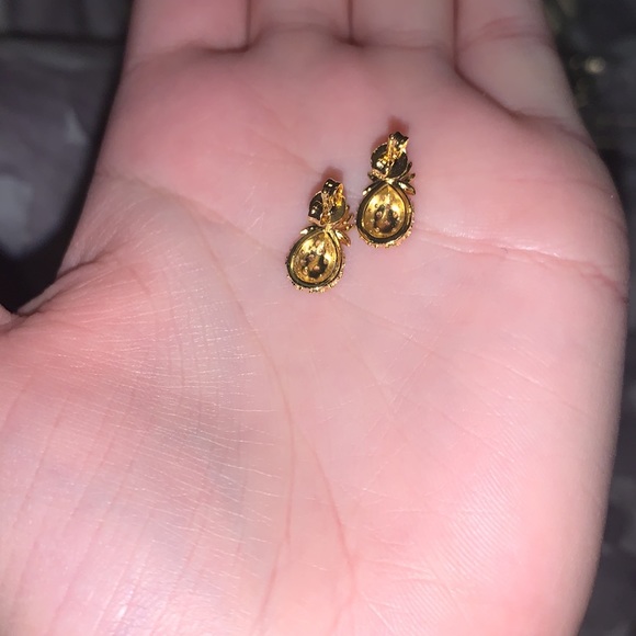 Pineapple Gold Plated Earrings - Picture 3 of 5